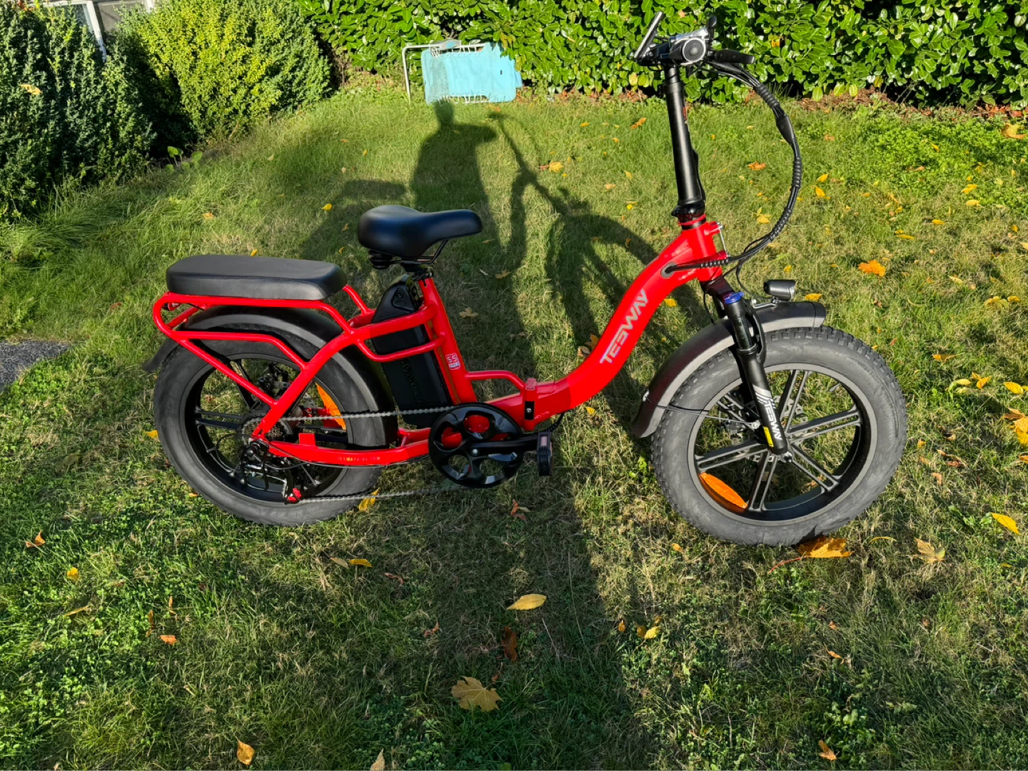 Red TESWAY Folding Electric Fat Bike - photo 5
