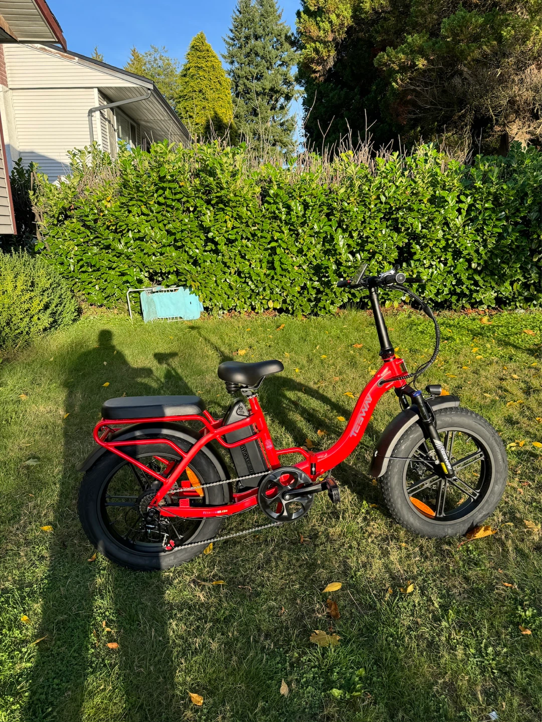 Red TESWAY Folding Electric Fat Bike