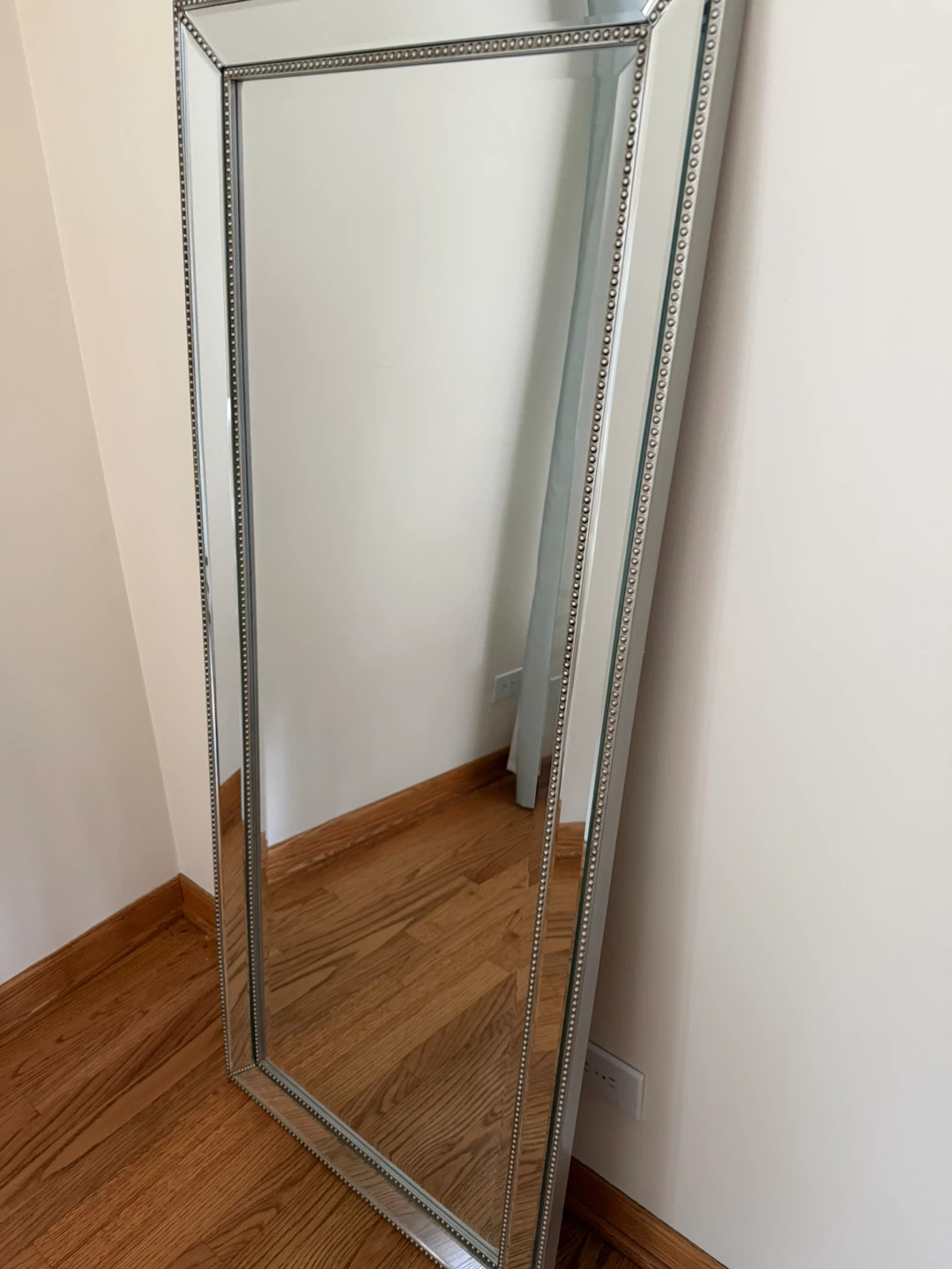 Tall Decorative Mirror with Beaded Frame