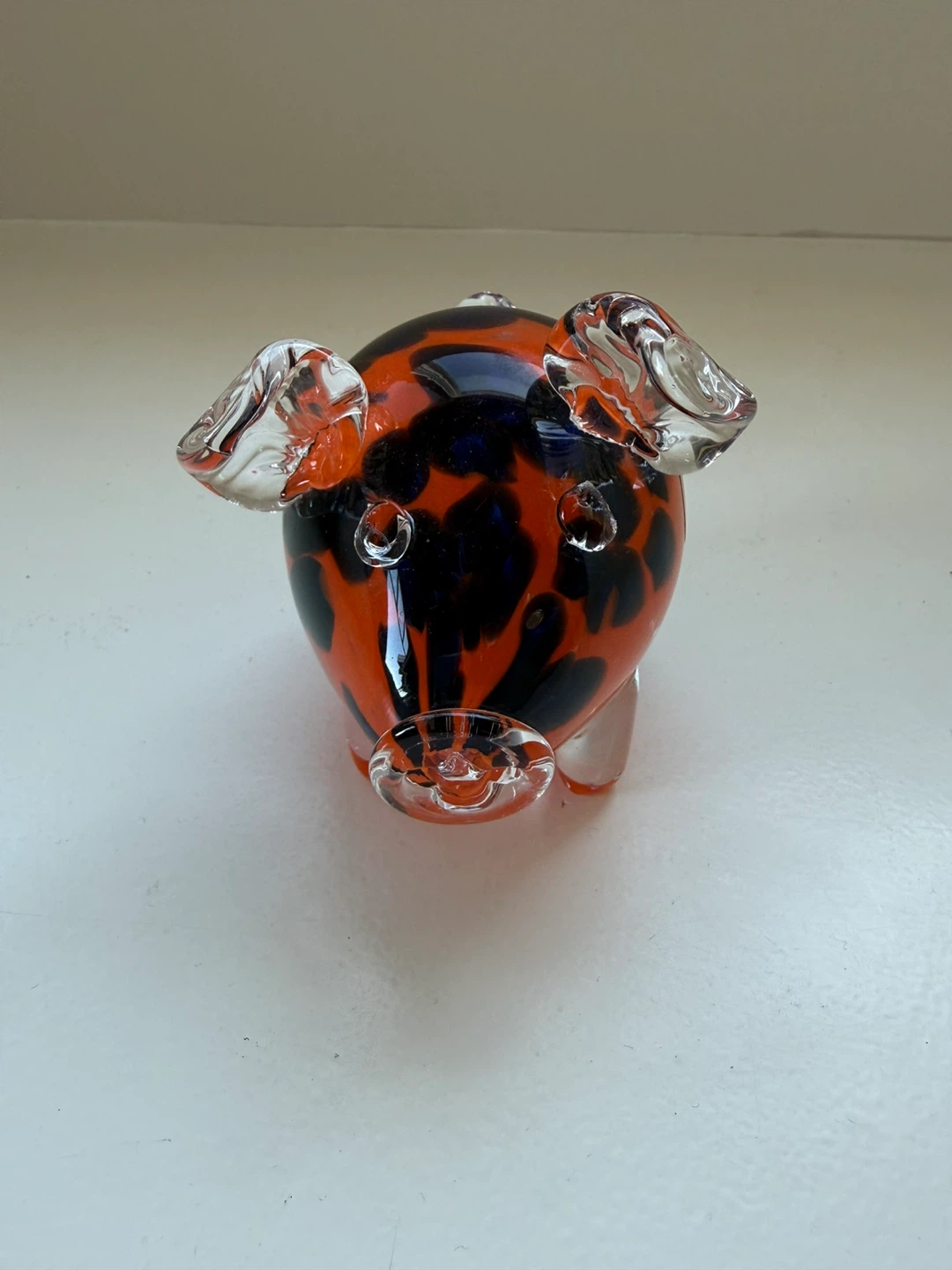 Handmade Glass Pig Figurine