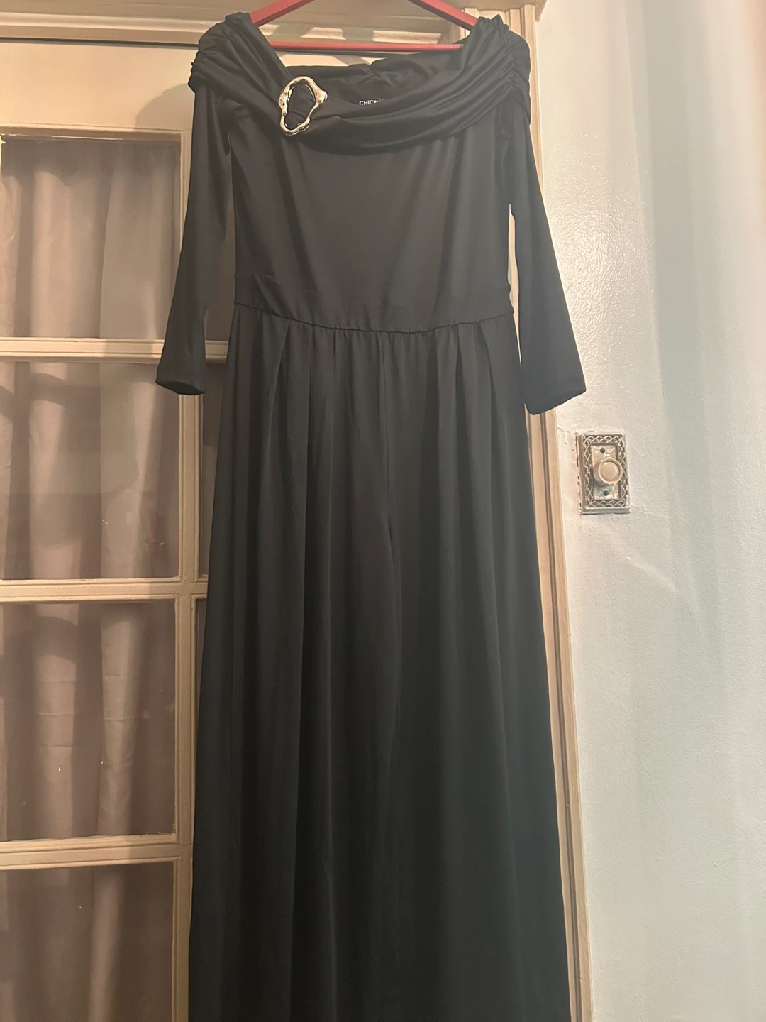 CHICME Black Off-the-Shoulder Maxi Dress Size L - photo 2