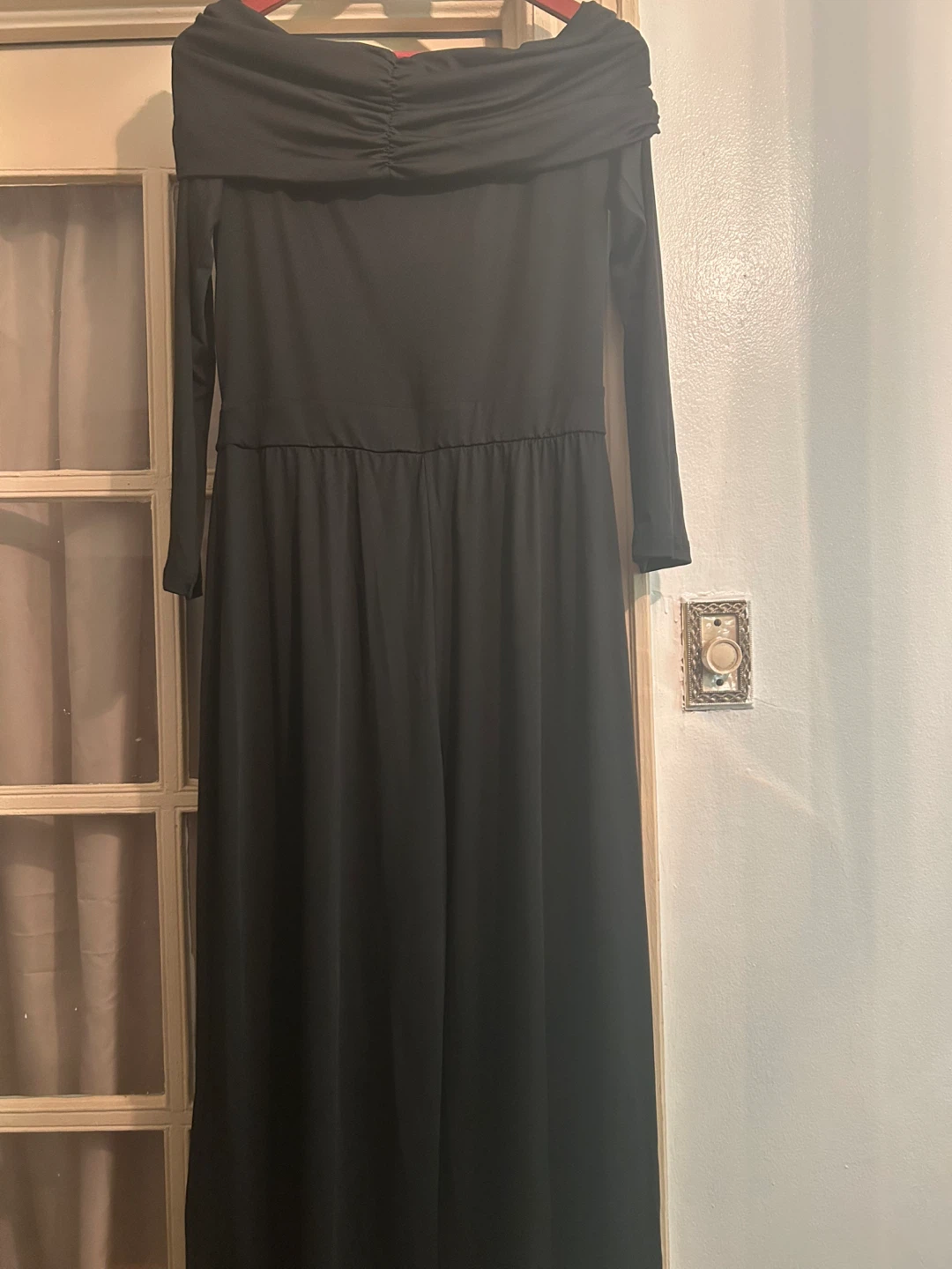 CHICME Black Off-the-Shoulder Maxi Dress Size L - photo 3