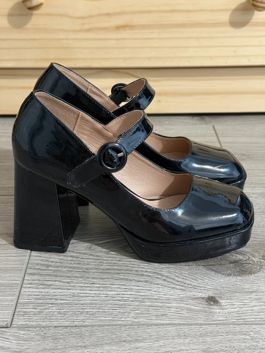 Cider Mary Jane Heels - Black, US 6