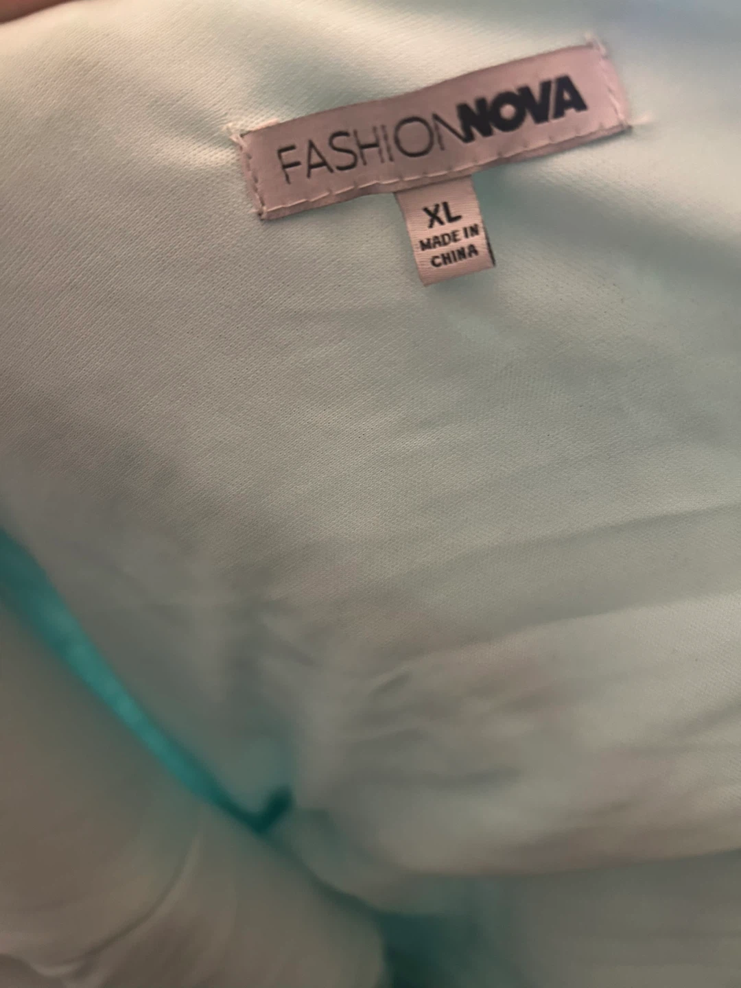 Fashion Nova Ruched Long Sleeve Mini Dress - Teal XL - photo 3