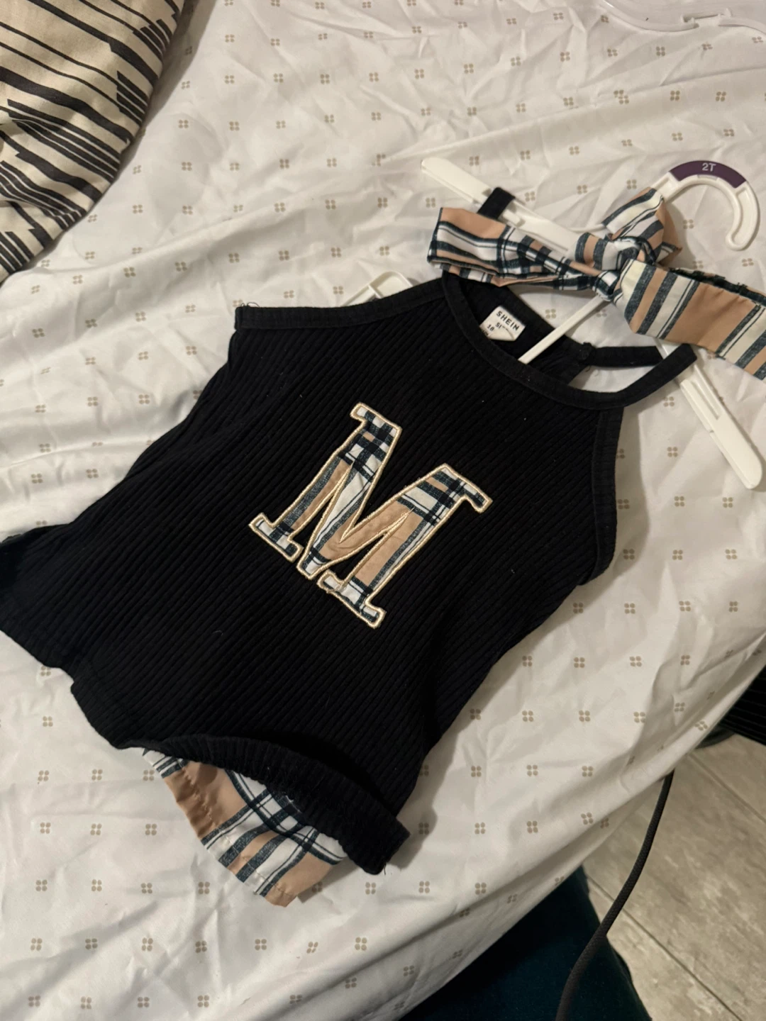 Girls Black Tank Top with Headband