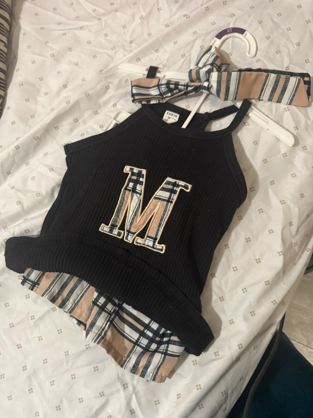 Girls Black Tank Top with Headband - photo 2
