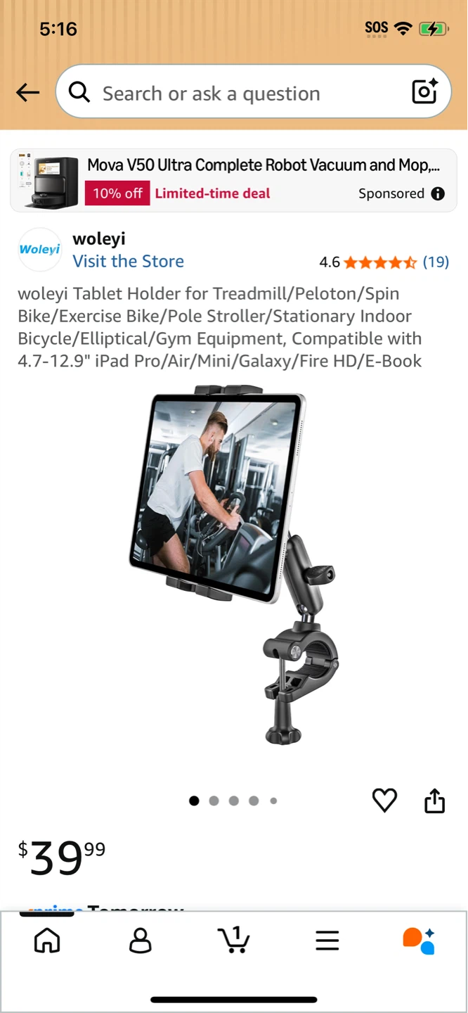 New-Woleyi Tablet Holder for Exercise Bikes - photo 4