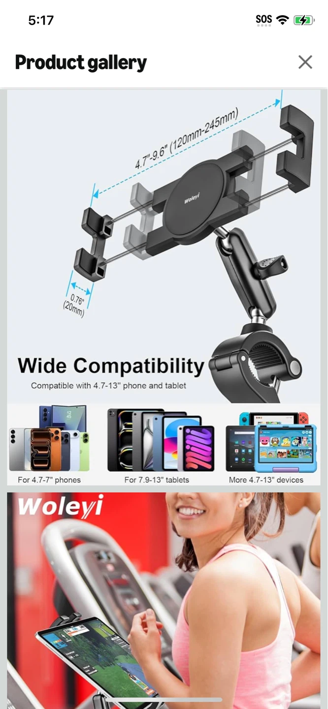 New-Woleyi Tablet Holder for Exercise Bikes