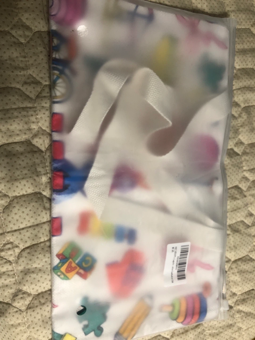 New-White tote bag with kids' school-themed print - photo 4