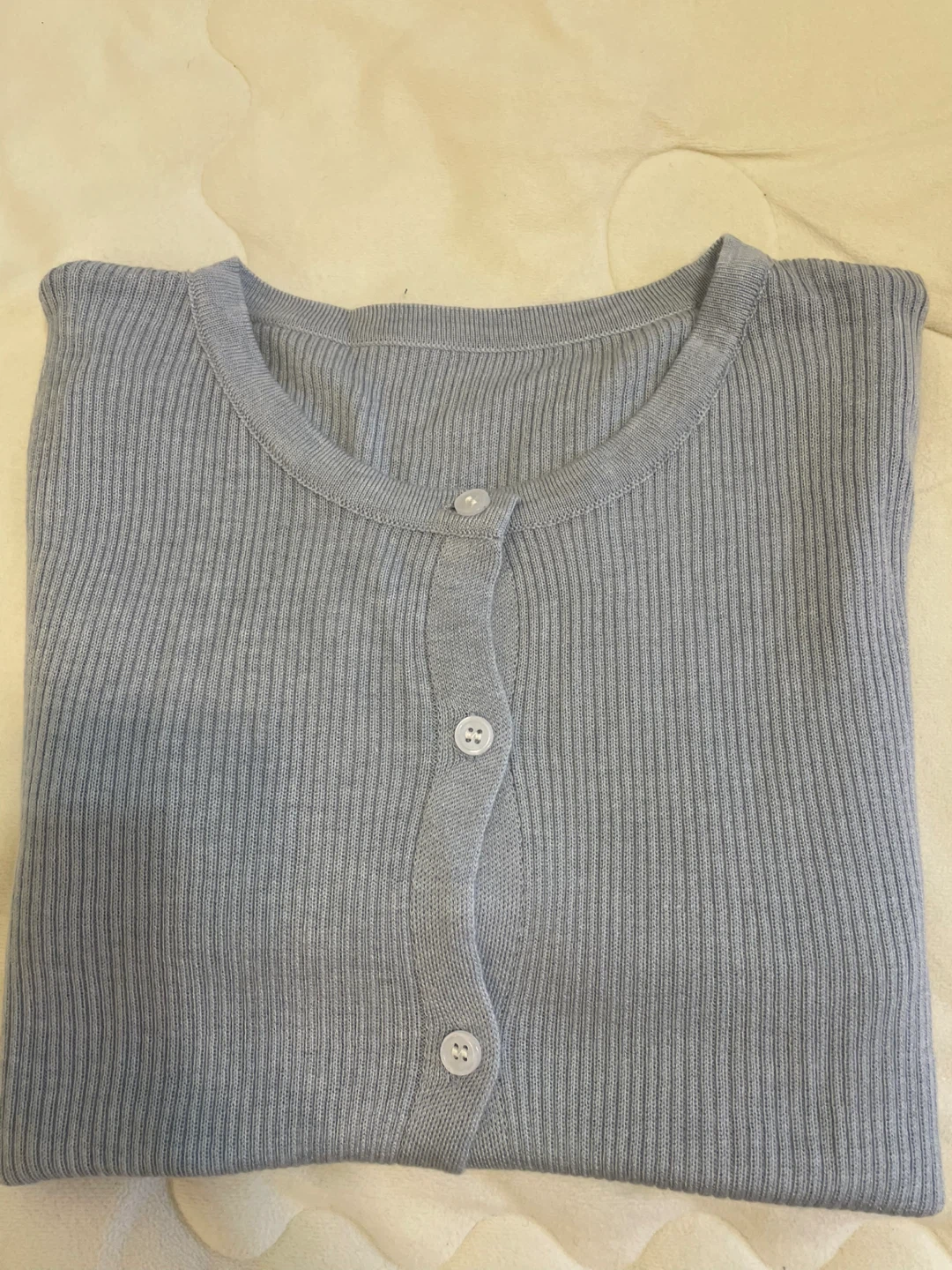 Light Blue Ribbed Button-Up Cardigan - photo 3
