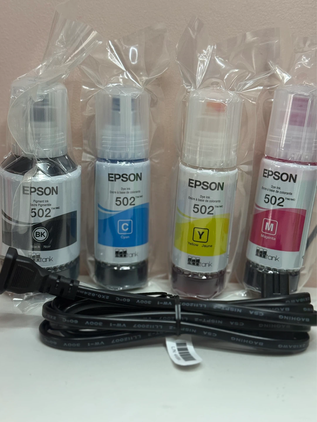 Epson 502 Ink Bottle Set (Black, Cyan, Yellow, Magenta)