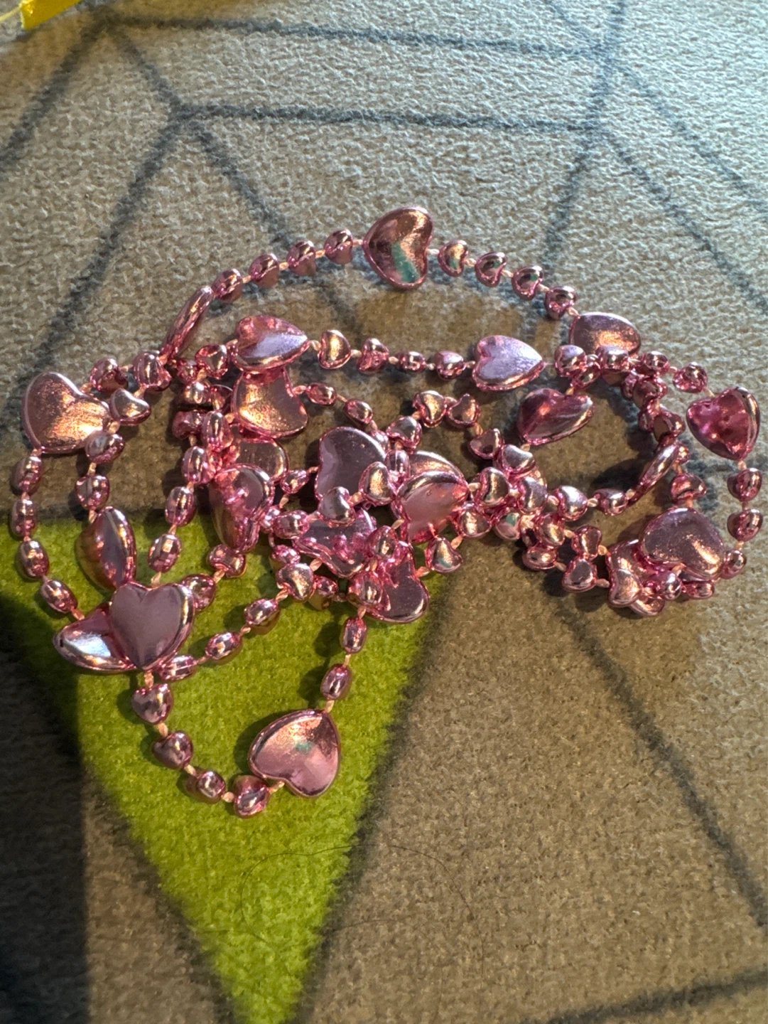 Pink Heart Bead Necklace