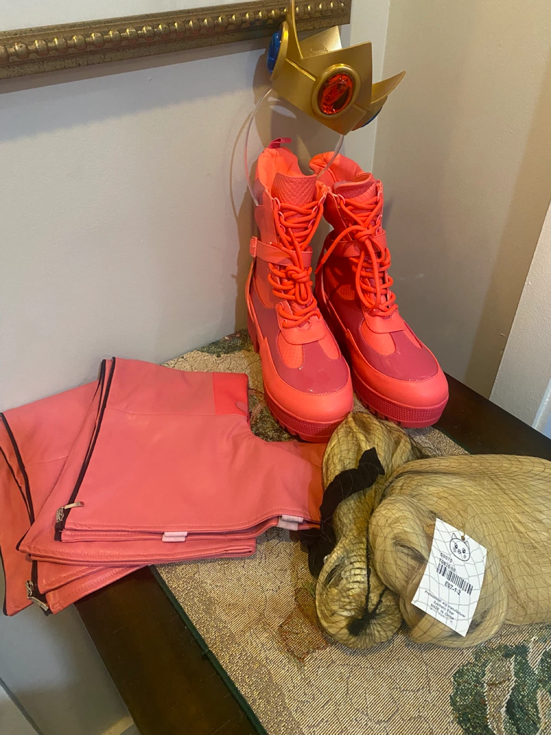 Princess Peach Combat Cosplay Costume Set with Shoes - photo 3
