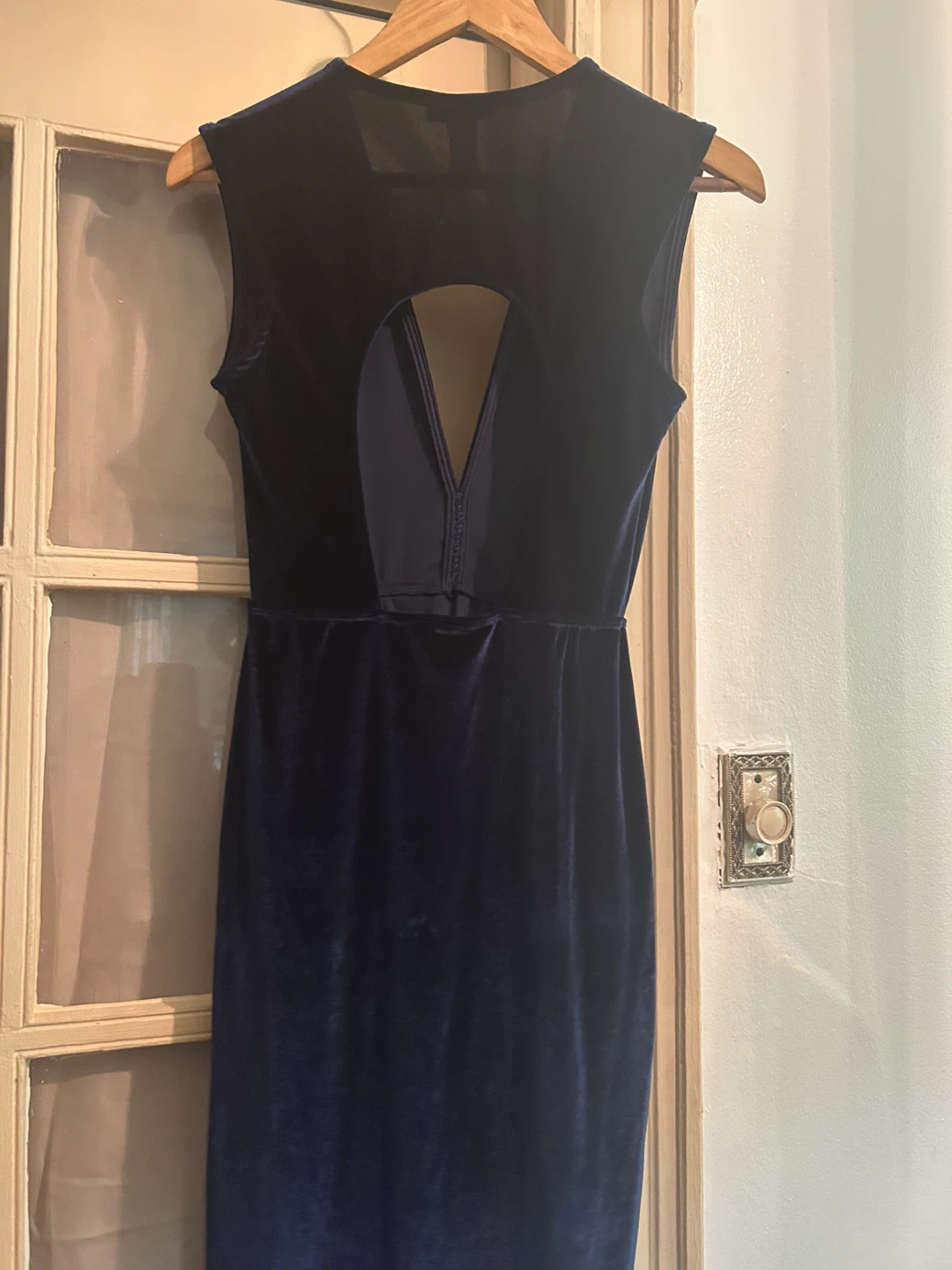 Fashion Nova Navy Velvet Midi Dress L - photo 3