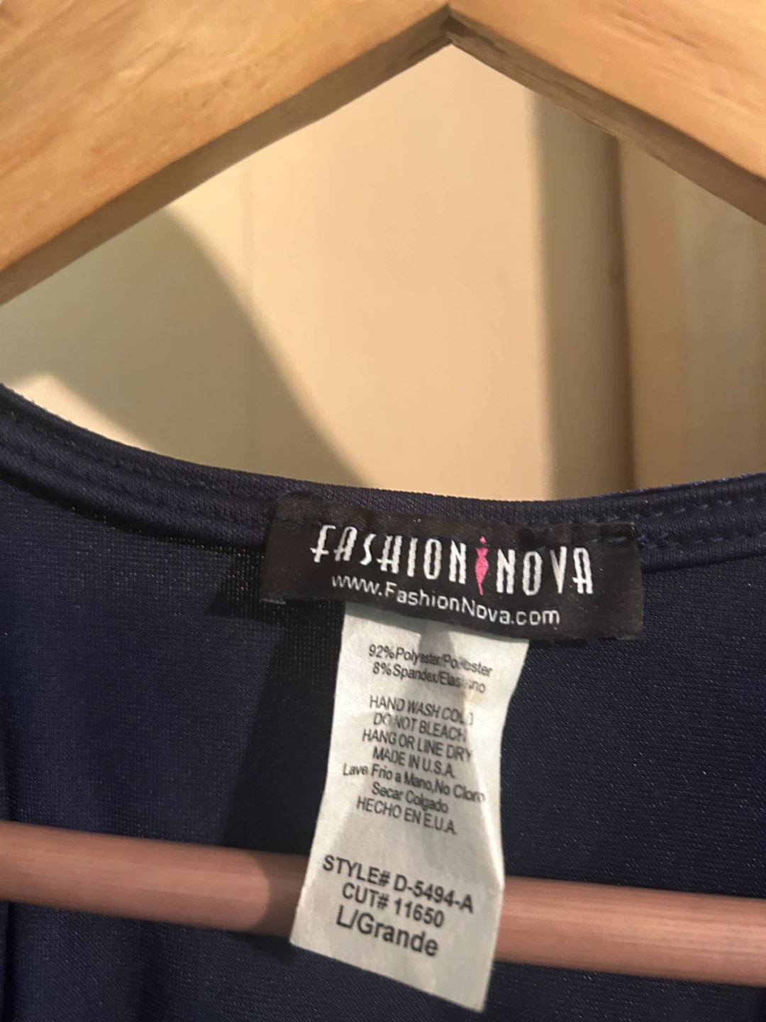 Fashion Nova Navy Velvet Midi Dress L - photo 4