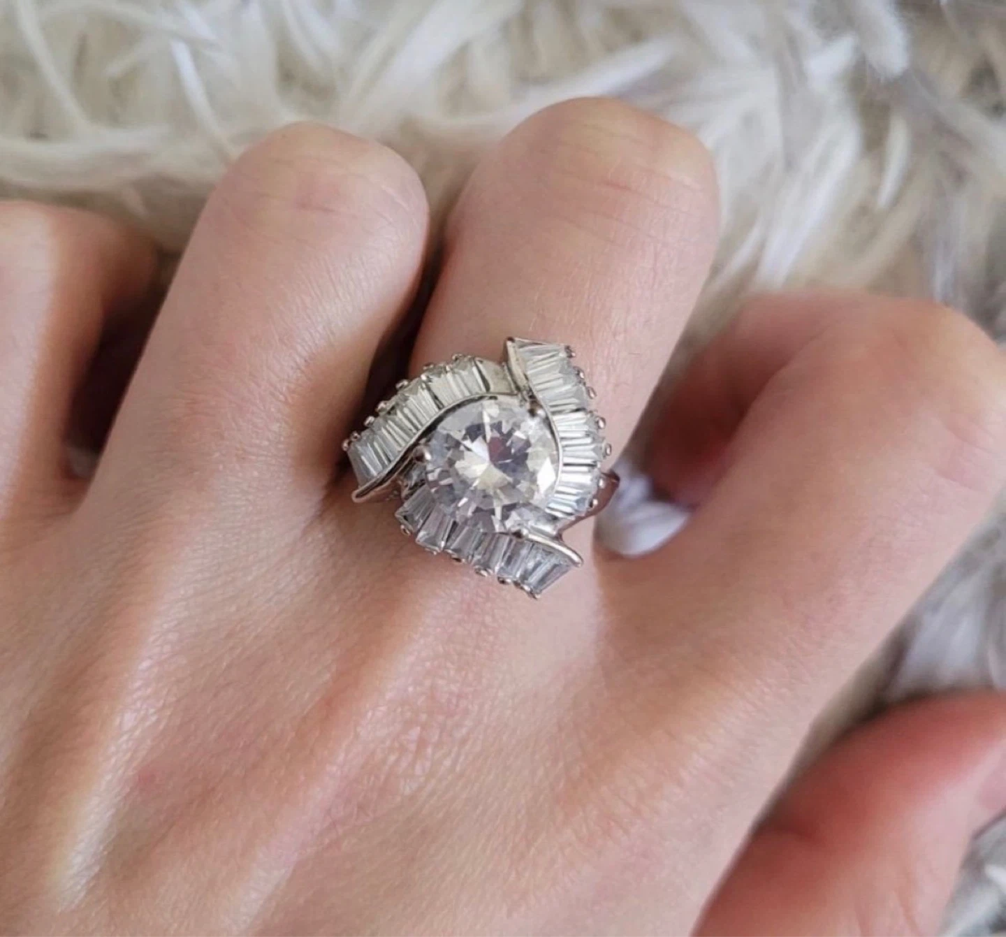 sale* Sterling silver st atement engagement ring - photo 2