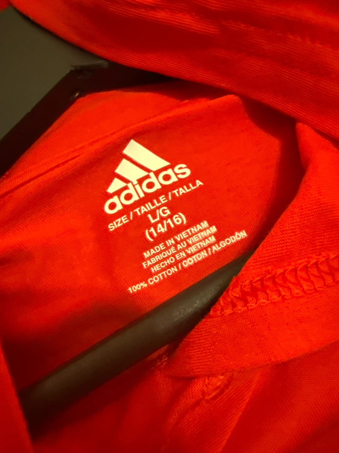 Teenage Adidas Red Hooded Long Sleeve Shirt L/G (14/16) - photo 5