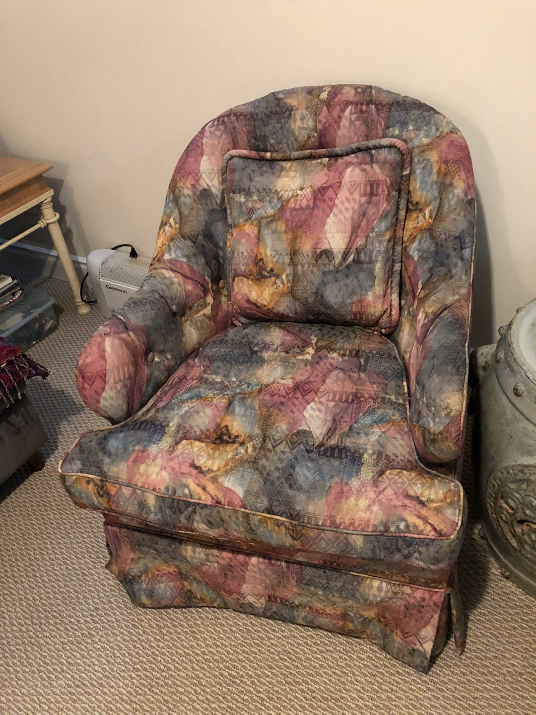 Upholstered Armchair with Pattern