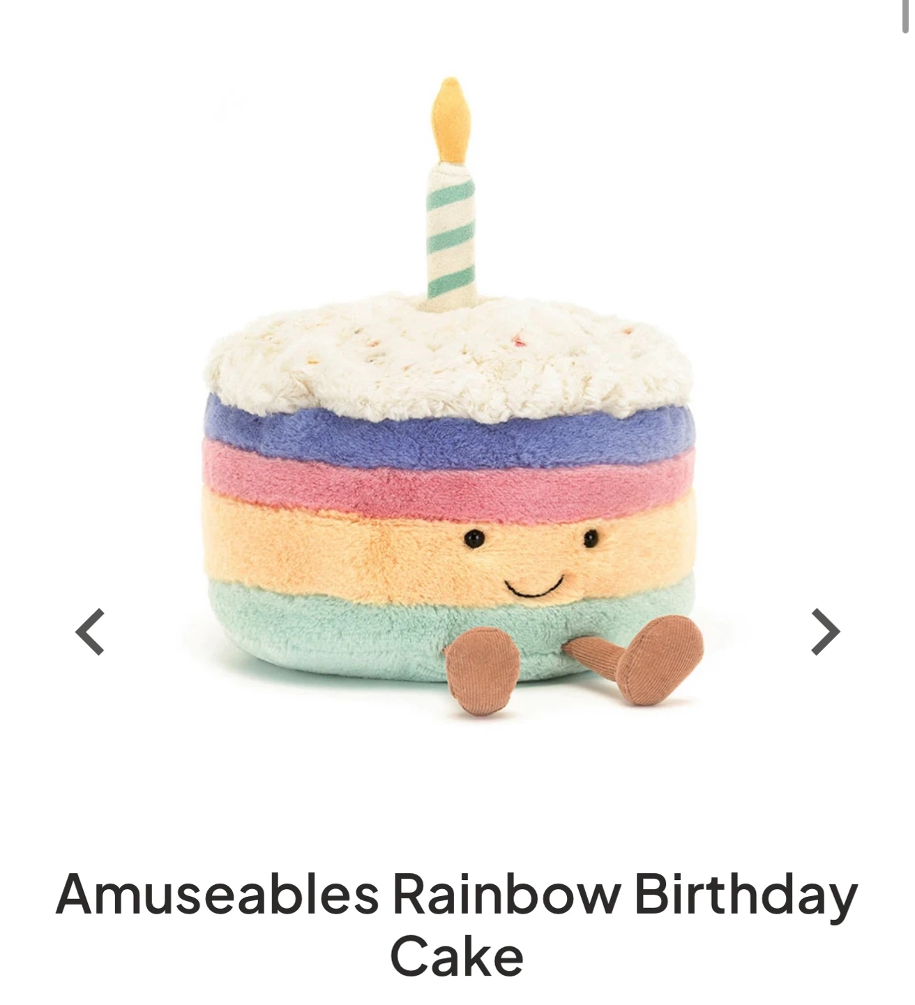Jellycat Amuseables Rainbow Birthday Cake Plush - photo 2