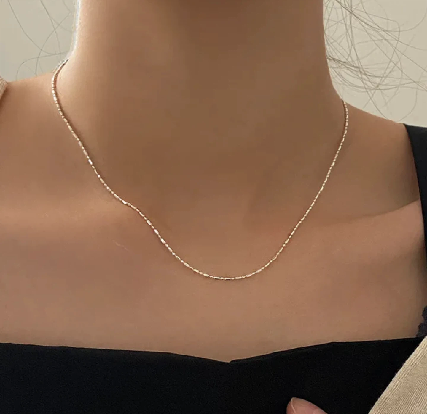 Silver Bead Chain Necklace