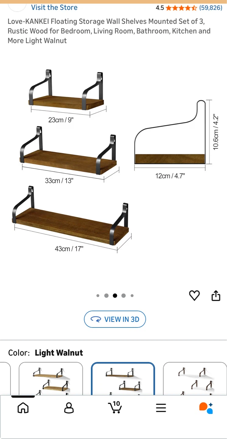 Love Kankei Floating Wall Shelves - Set of 3 - photo 2