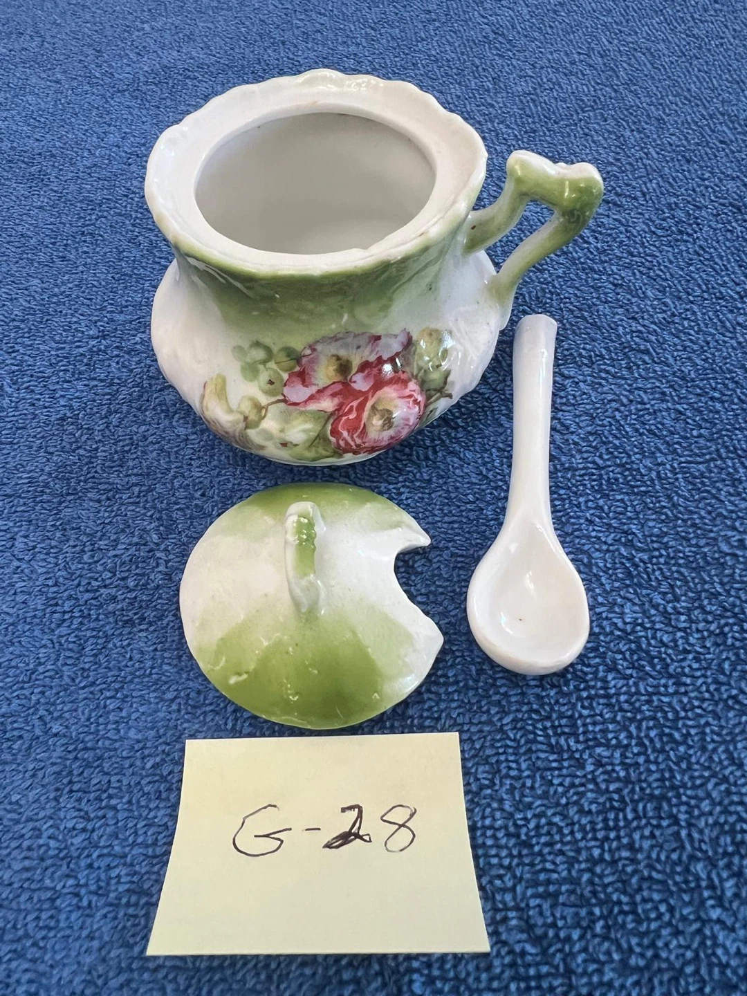 Vintage Lidded Dish with Spoon (G28) - photo 2