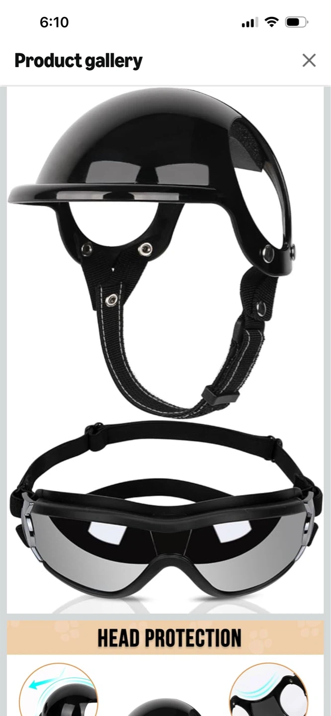 SlowTon Dog Helmet and Goggles Set - Large