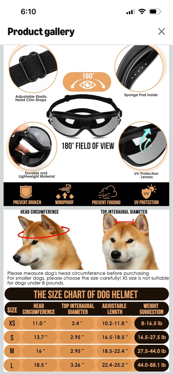 SlowTon Dog Helmet and Goggles Set - Large - photo 4