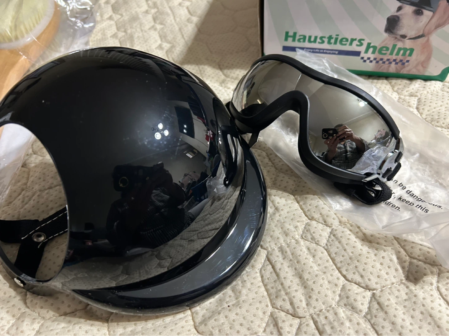 SlowTon Dog Helmet and Goggles Set - Large - photo 2