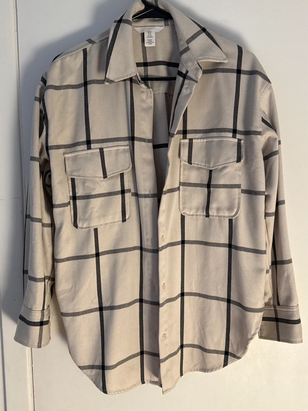 H&M Plaid Shacket: Oversized Fit Spring Layer Jacket