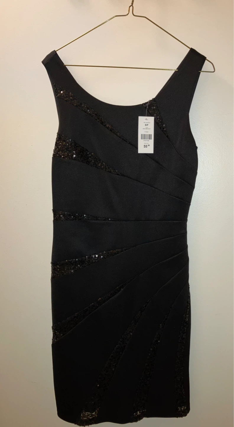 Liz Claiborne Black Sequin Sheath Dress Size S/P