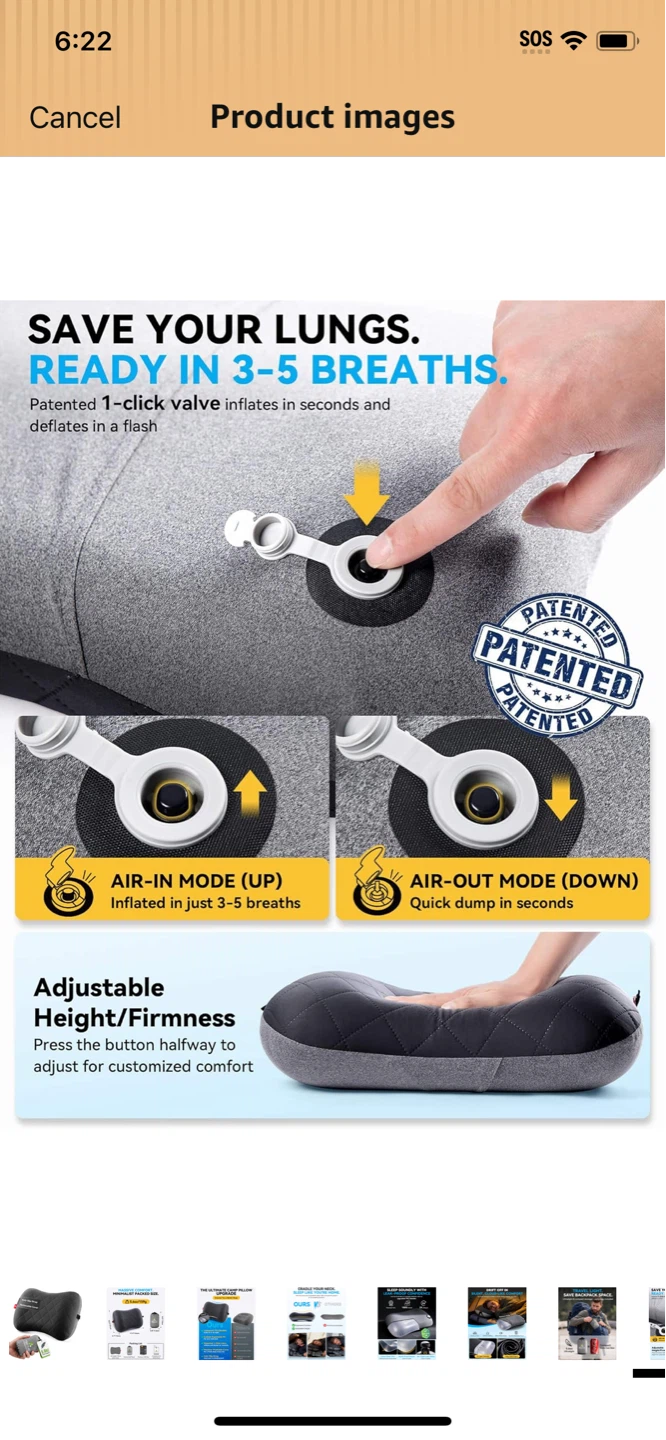 New-HIKENTURE Ultralight Inflatable Travel Pillow - photo 2