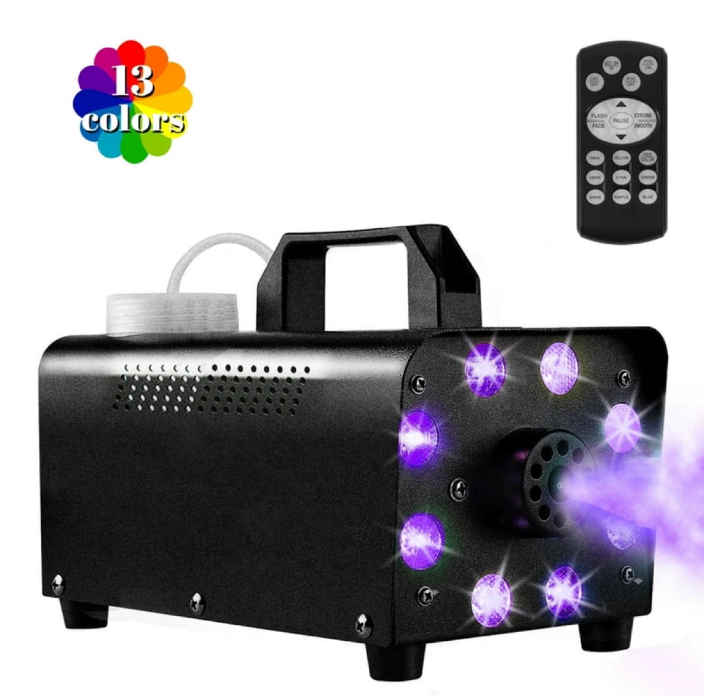 Fog Machine with 13 Colors LED Lights and Remote
