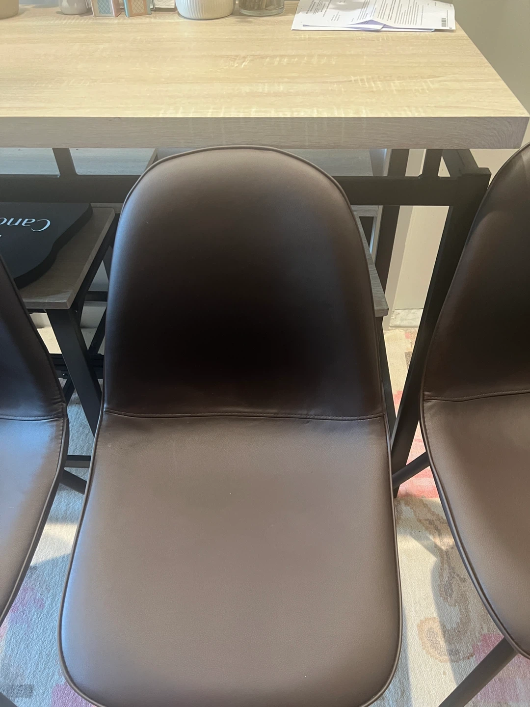 Brown Faux Leather Dining Chairs - Set of 4 - photo 4