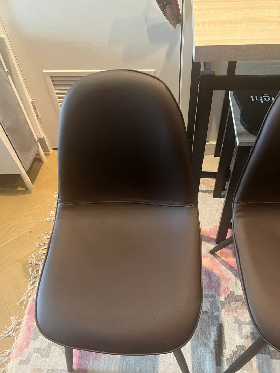 Brown Faux Leather Dining Chairs - Set of 4 - photo 5