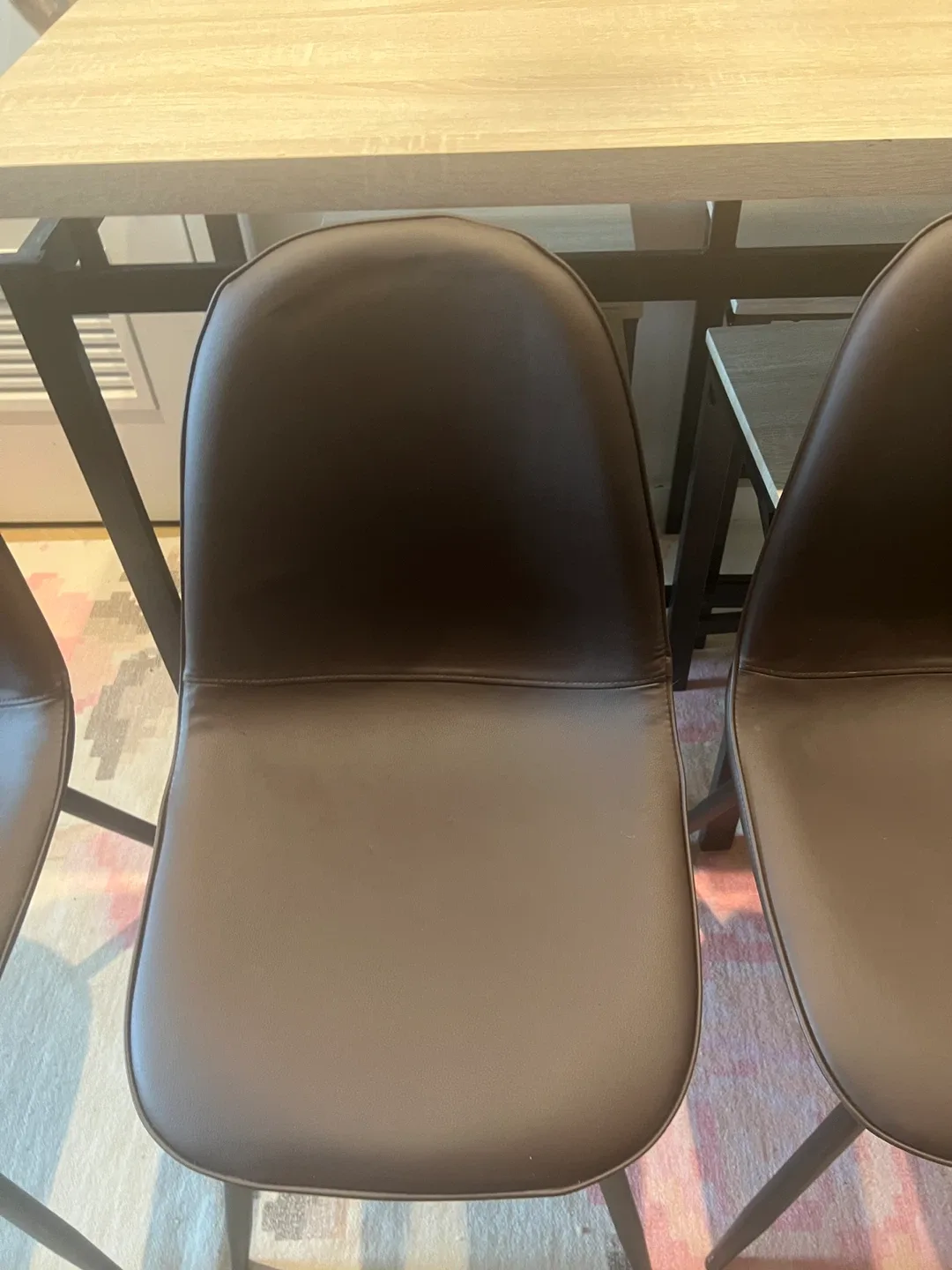 Brown Faux Leather Dining Chairs - Set of 4 - photo 3