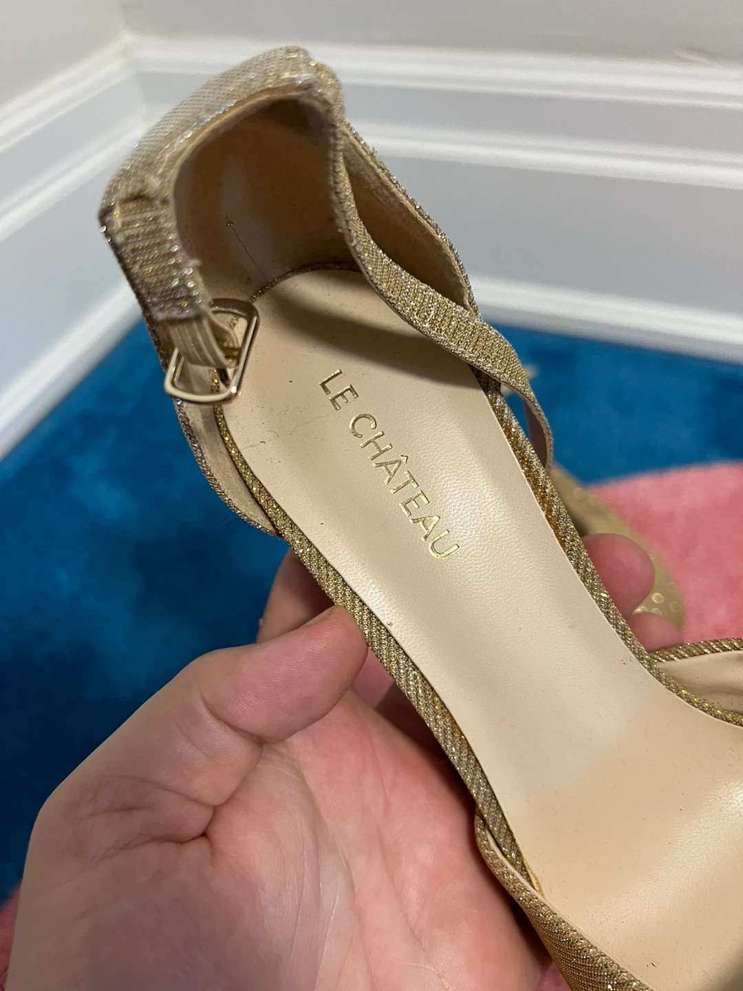 Le Château Gold Glitter Heels Size 8.5 - photo 2