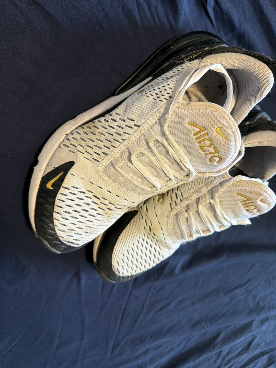 Nike Air Max 270 Men's Shoes White/Black/Gold