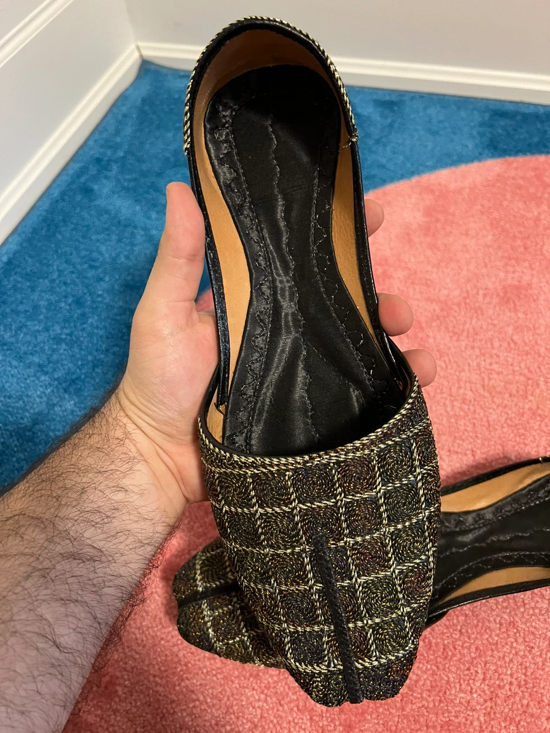 Black & Gold Khussa Flats - photo 2