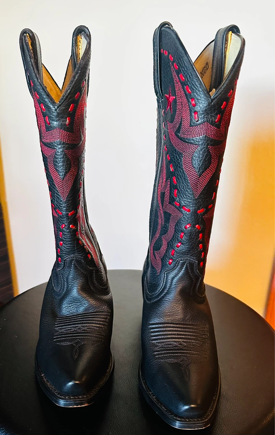 Durango Black & Red Embroidered Cowboy Boots