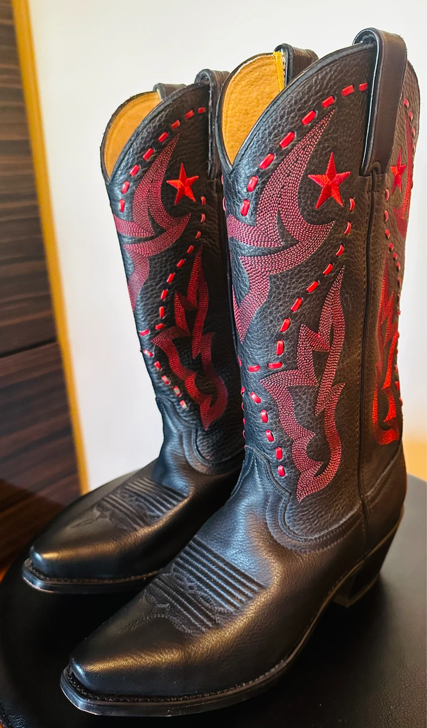 Durango Black & Red Embroidered Cowboy Boots - photo 2