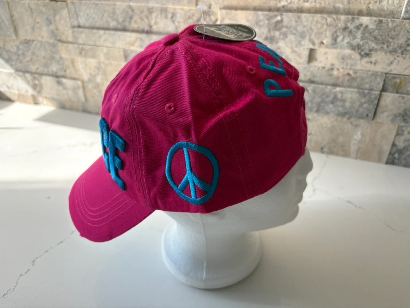 Pink "Peace" Baseball Cap