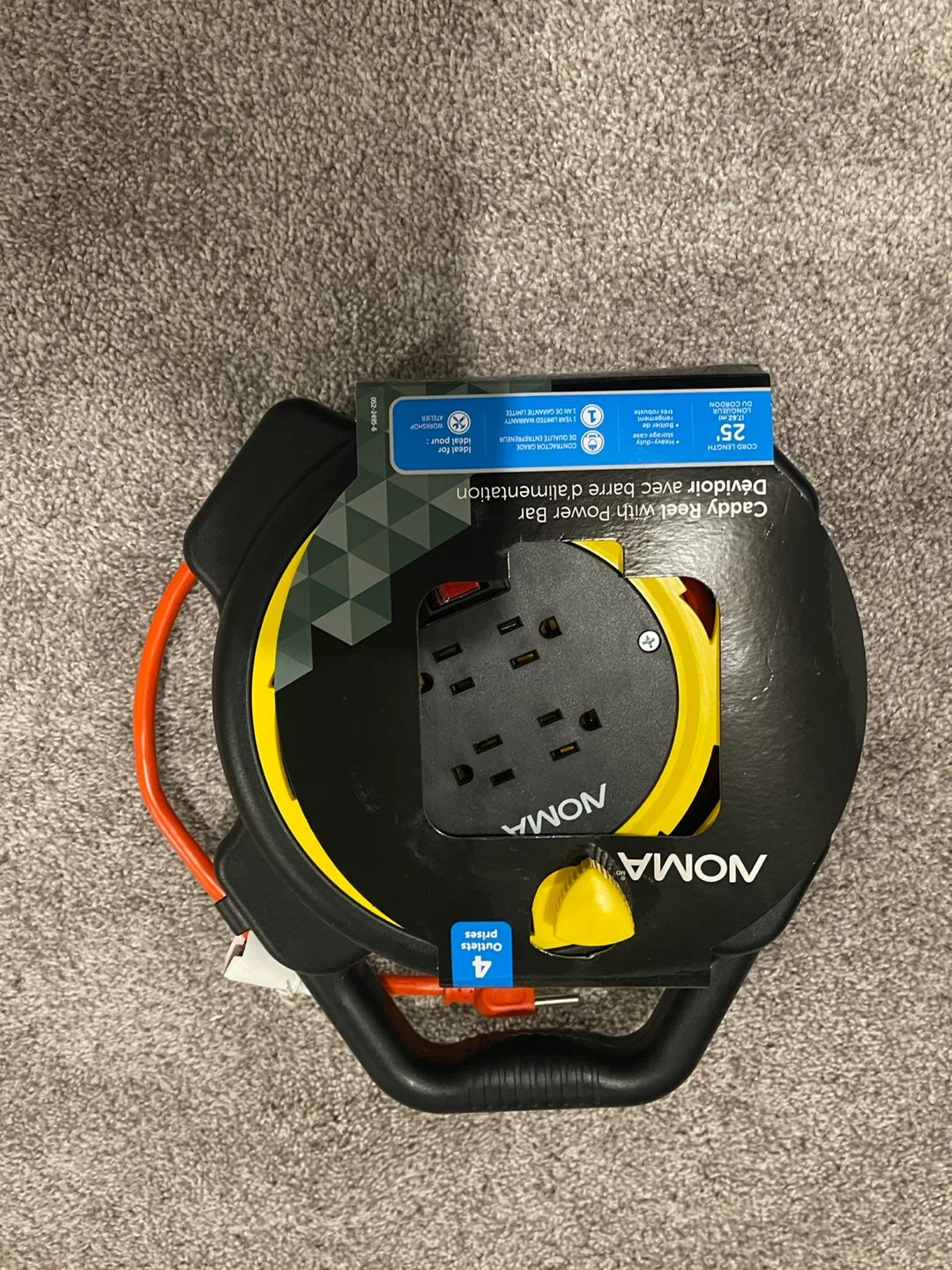 Noma Caddy Reel with Power Bar Extension Cord