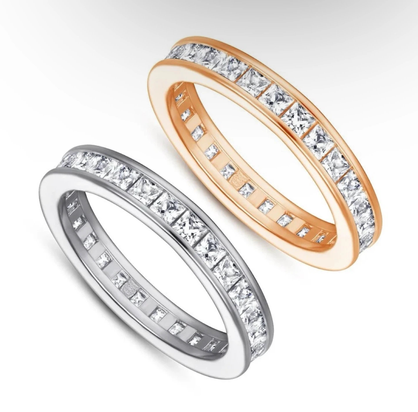 Women's Rose Gold/ Silver wedding band
