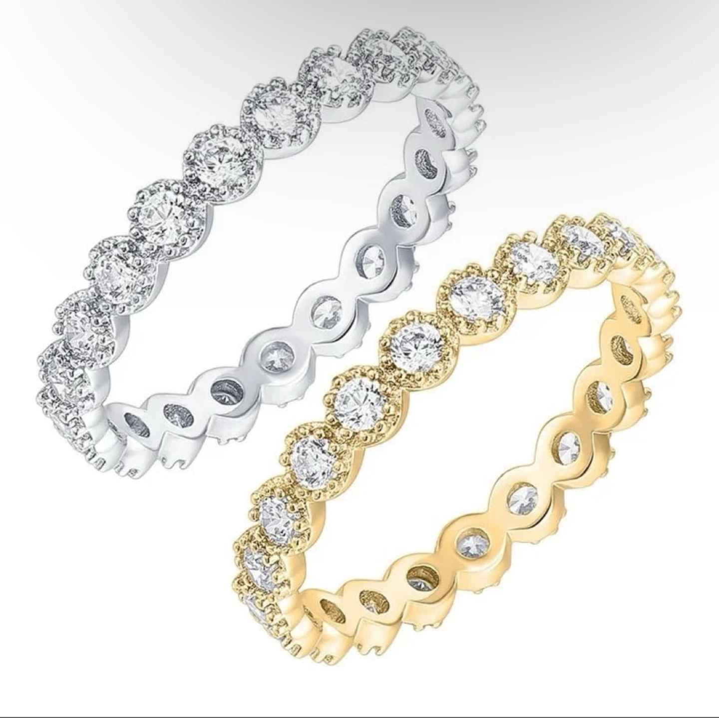 Women's Yellow Gold/ Silver wedding band