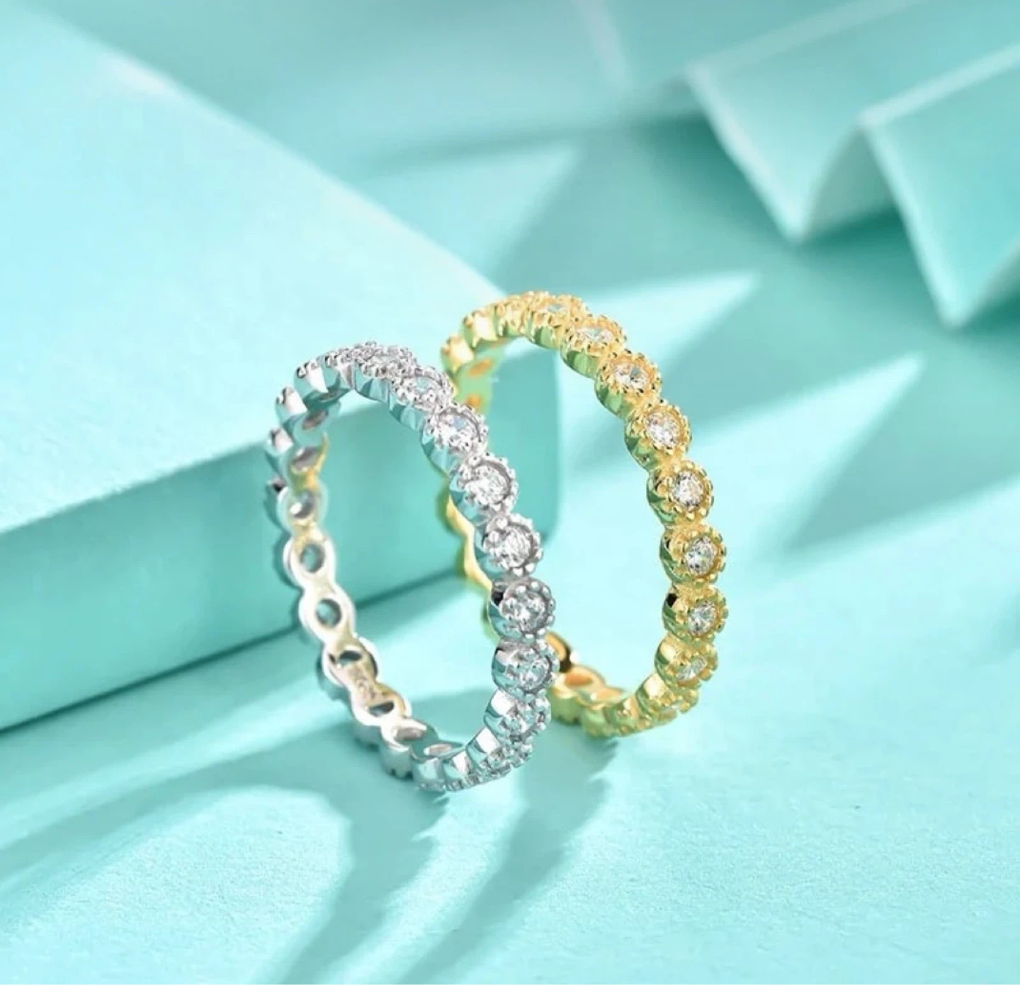 Women's Yellow Gold/ Silver wedding band - photo 2