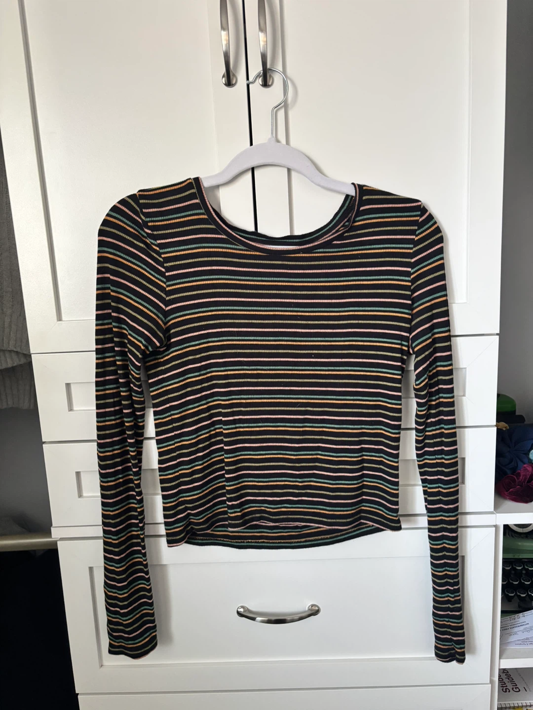 American Eagle striped long sleeve scoop top