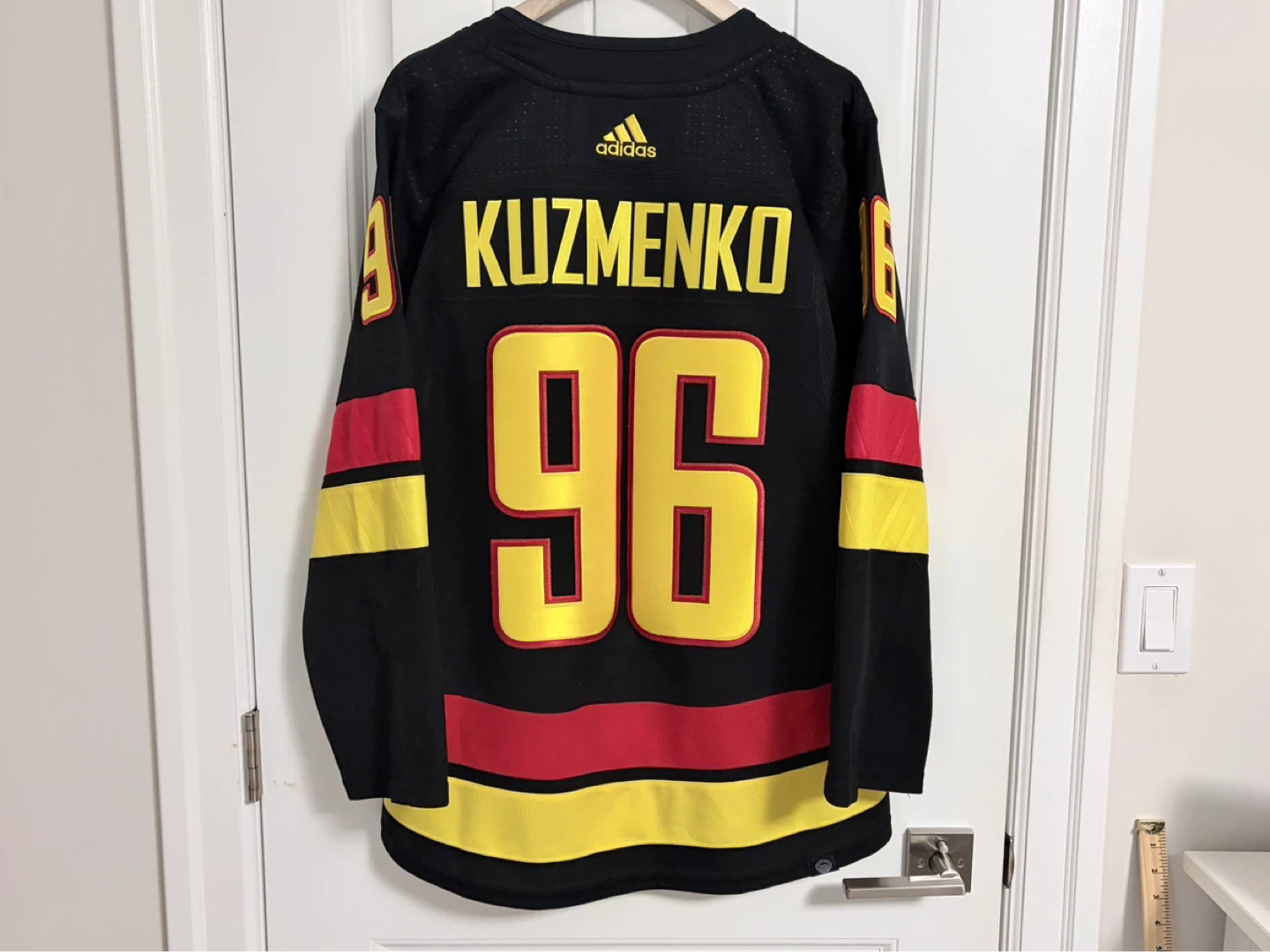 Authentic Adidas Canucks Kuzmenko Black Skate Jersey 46