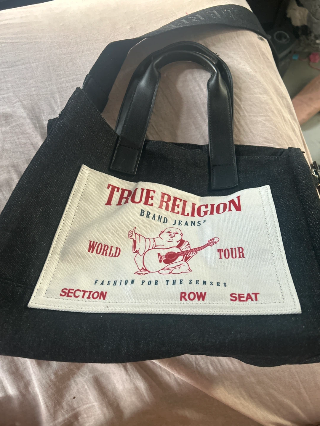 True Religion World Tour Denim Tote Bag