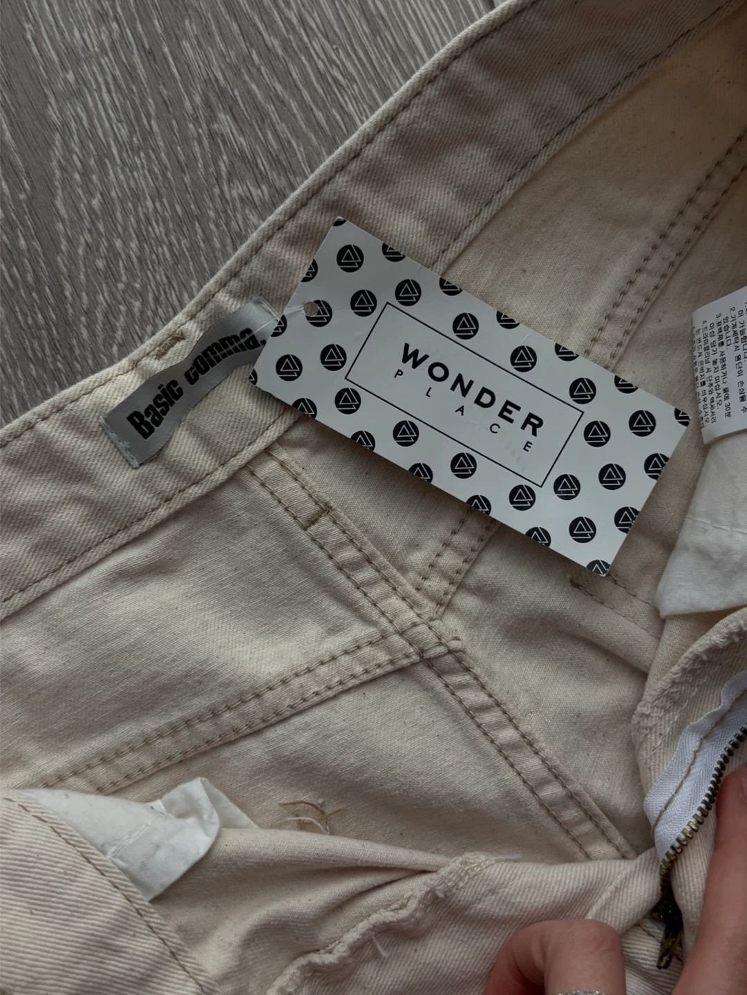 Beige Denim Shorts - photo 2